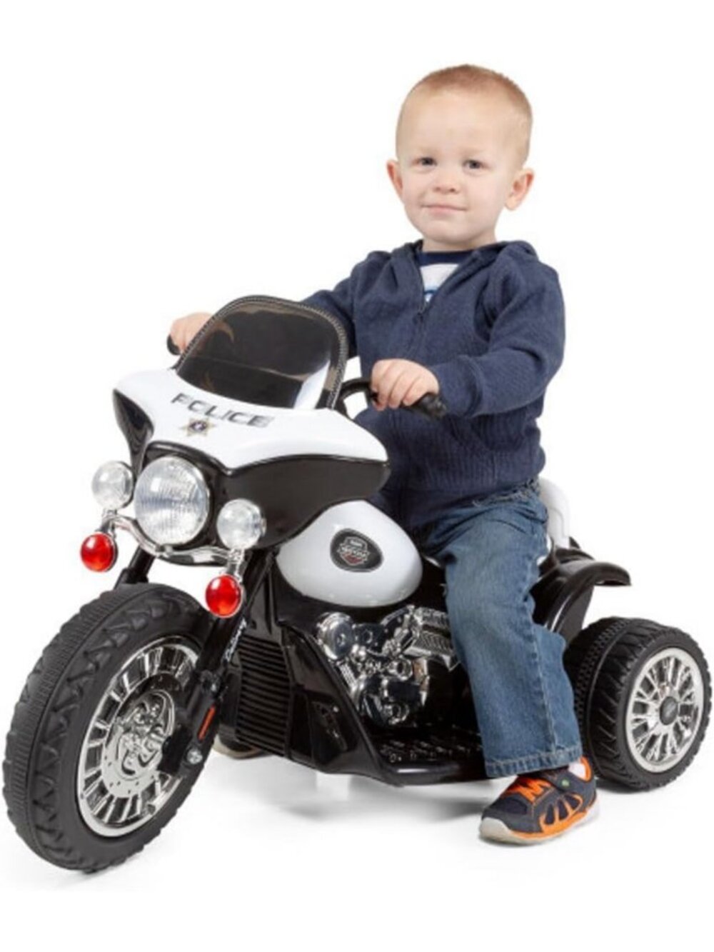 Kids 3-Wheel Police Motorcycle Ride-On Toy - Fun Black Outdoor Adventure